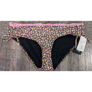 NWT ABS Floral Size 12 Boho Ditsy Cinched Surf Hipster Swimsuit Bikini Bottom$55